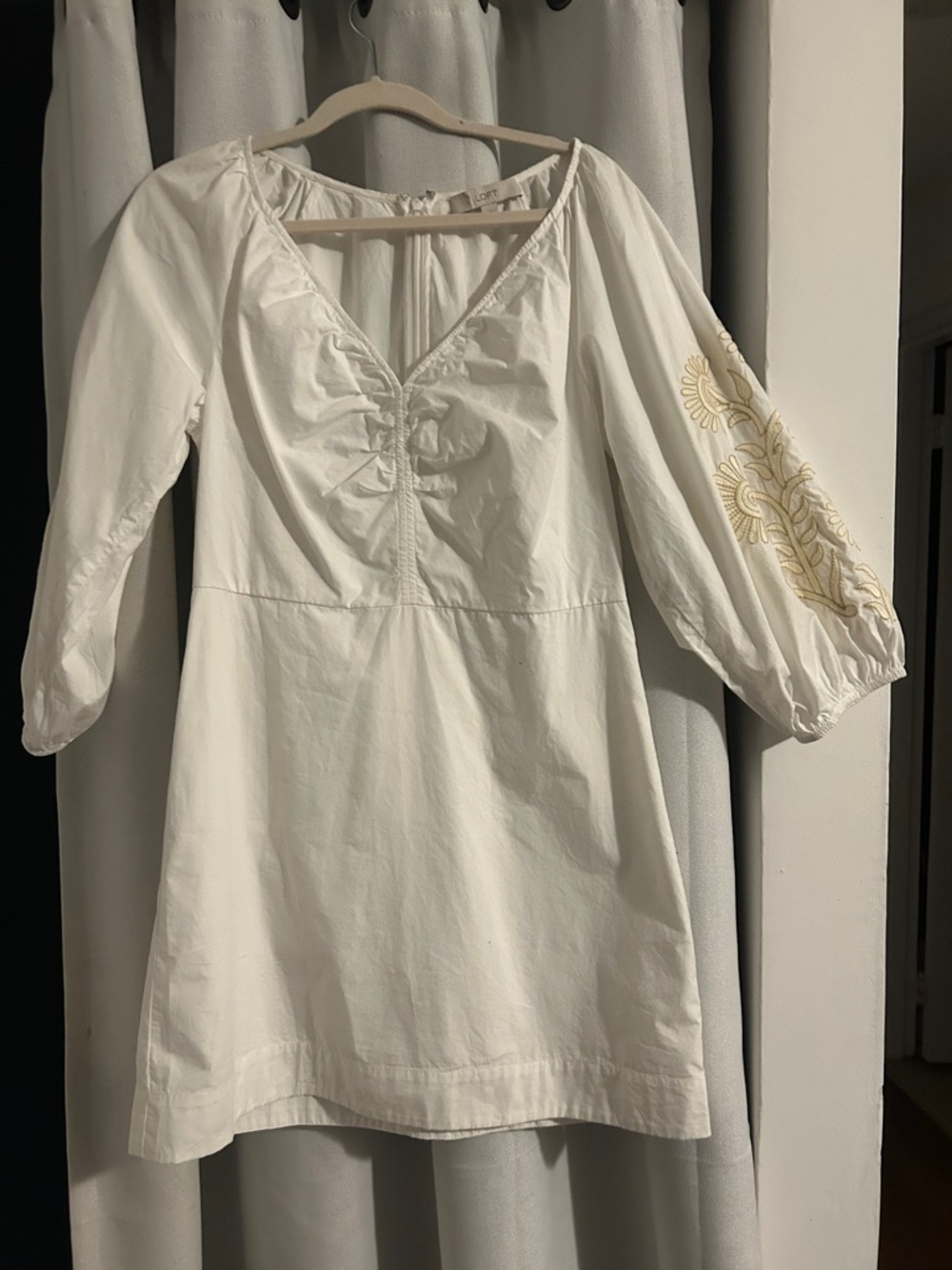 LOFT White embroidery sleeves dress - Picture 5 of 7